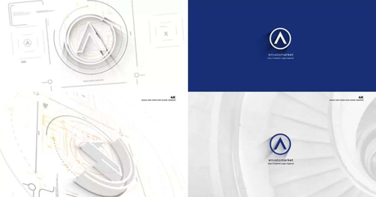 建筑3D设计绘制logo标志Ver 0.2AE模版Architectures 3D Logo Ver 0.2插图