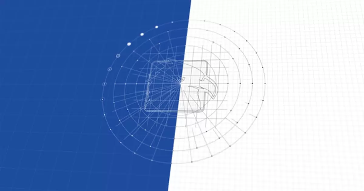 蓝图网格徽标设计师绘制logo显示AE模版Blueprint Grid Logo Reveal插图