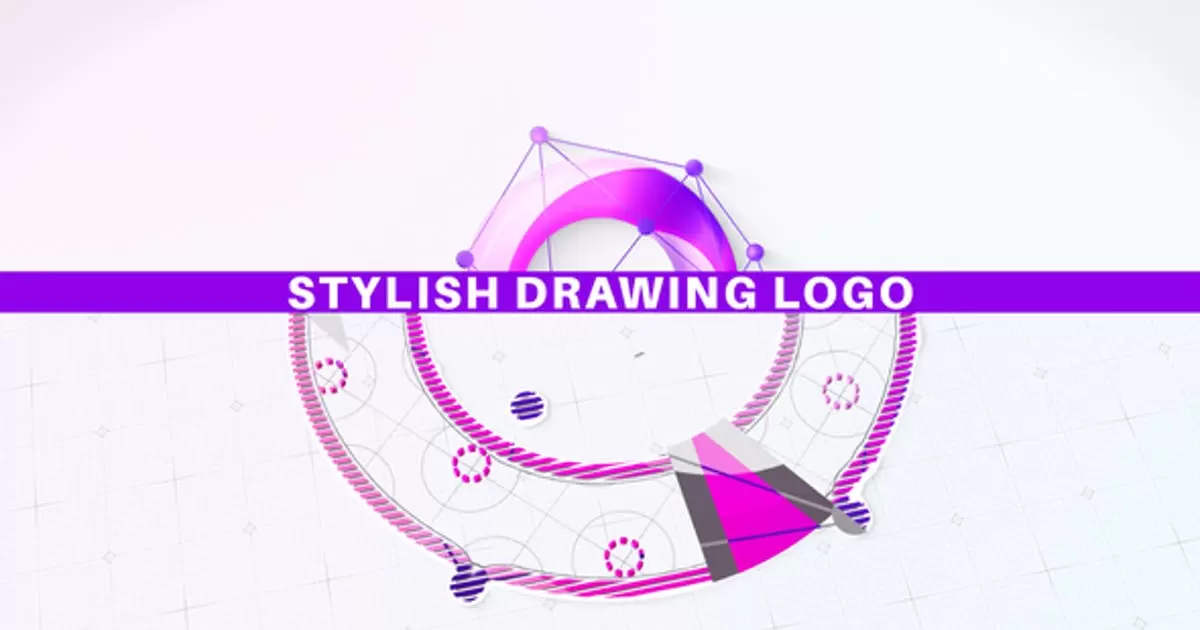 时尚的绘图logo标志AE模版Stylish Drawing Logo插图