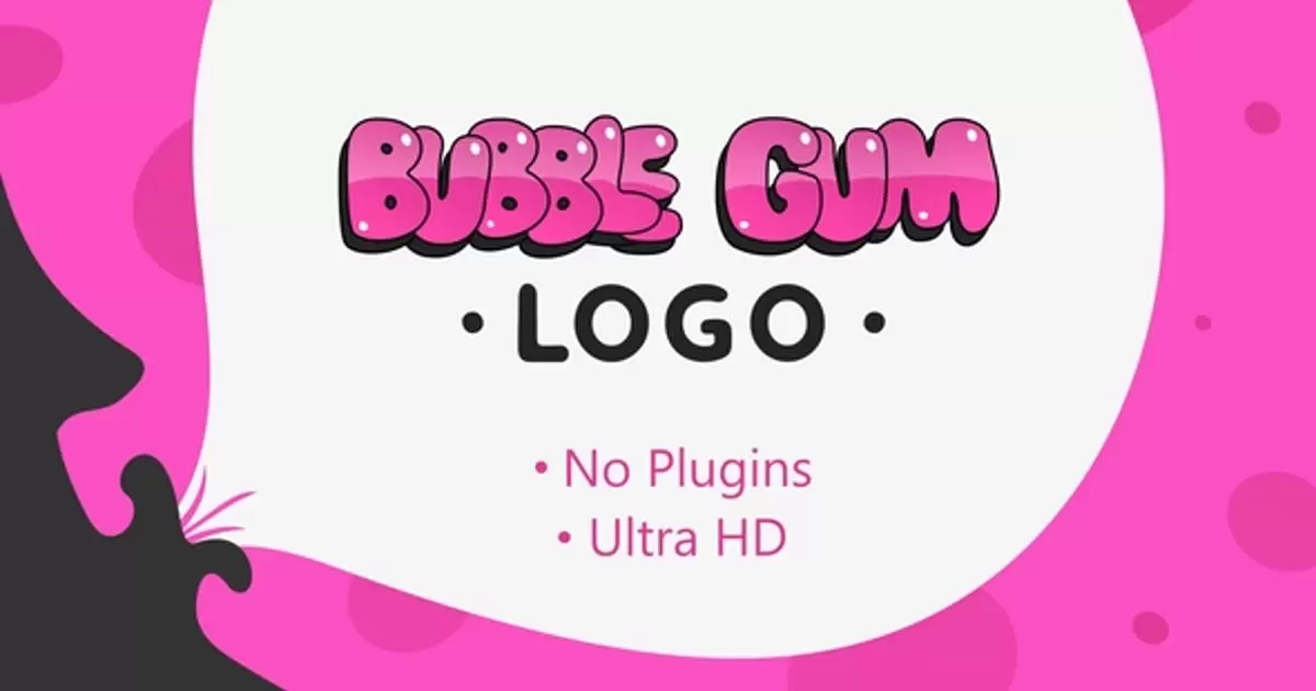 泡泡糖可爱卡通logo标志AE模版Bubble Gum Logo