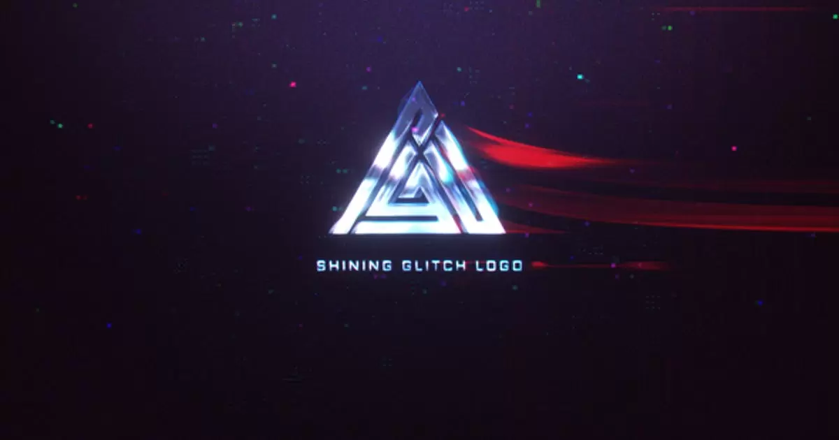 闪亮的小故障标志AE模版Shining Glitch Logo插图