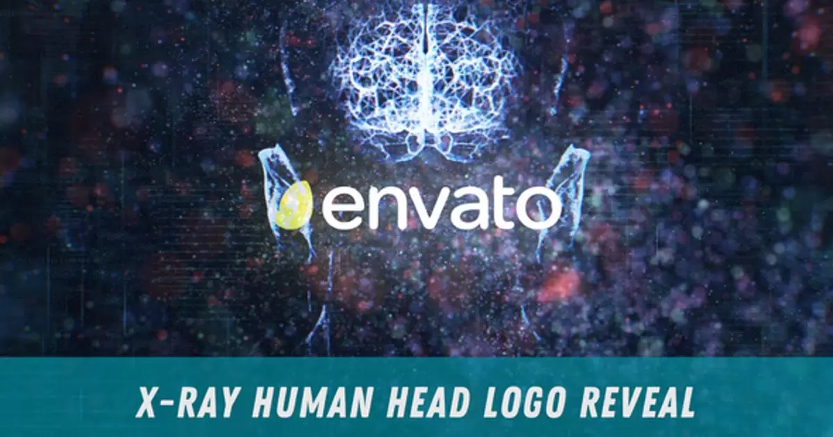 X光人头医疗科技logo标志显露AE模版X-Ray Human Head Logo Reveal插图