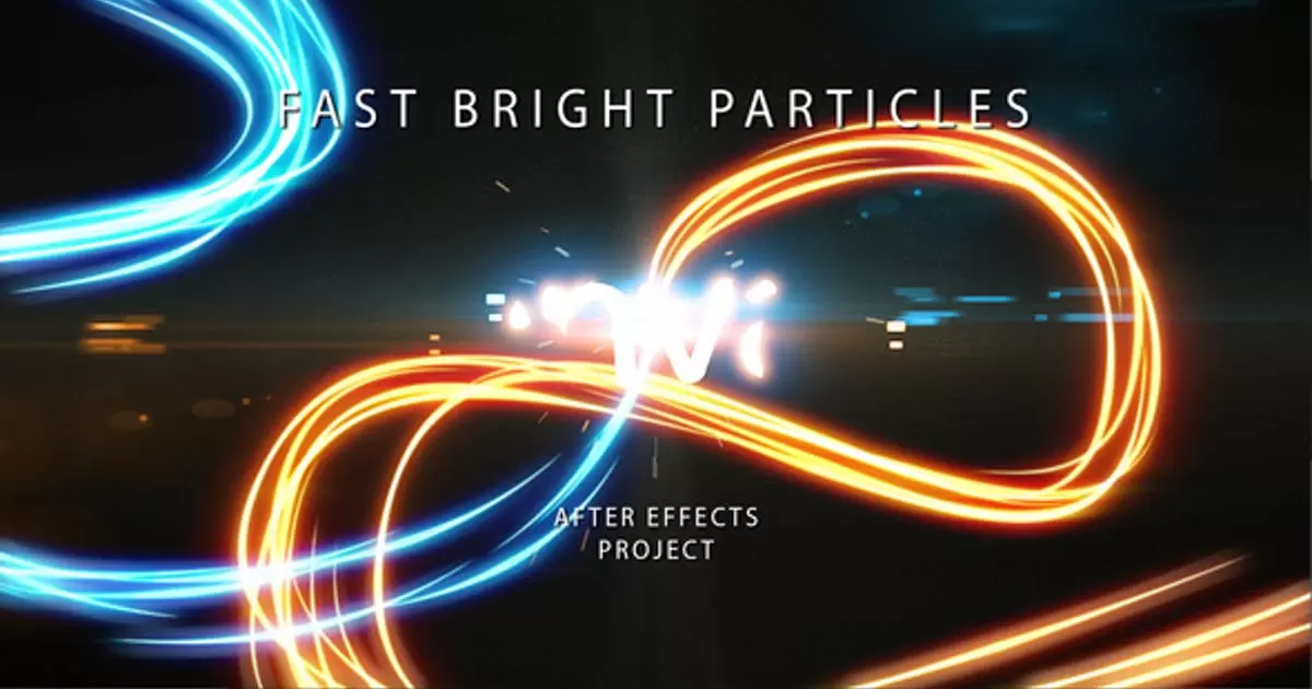 快速明亮的粒子光线logo视频AE模版Fast Bright Particles插图
