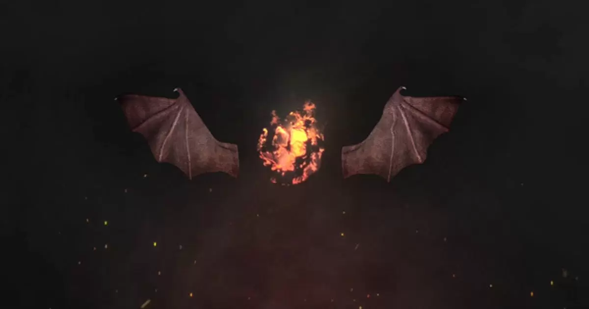 恶魔蝙蝠翅膀火焰logo标志AE模版Demonic Fire Logo插图