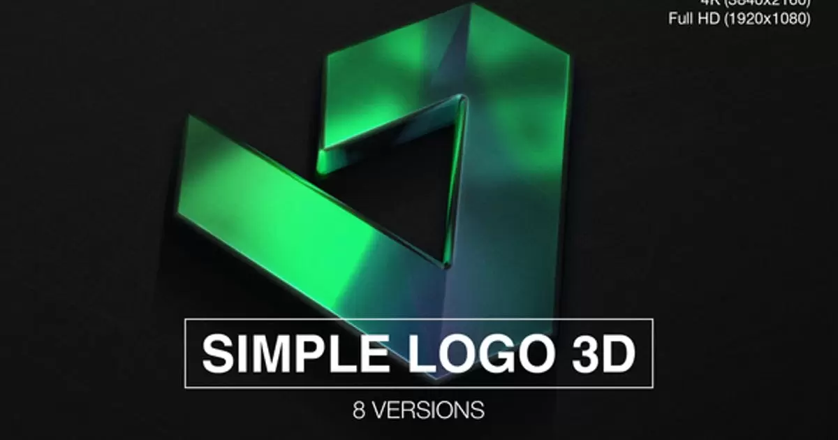 简单徽标3D显示 (8件装)AE模版Simple Logo 3D Reveal (8-Pack)插图