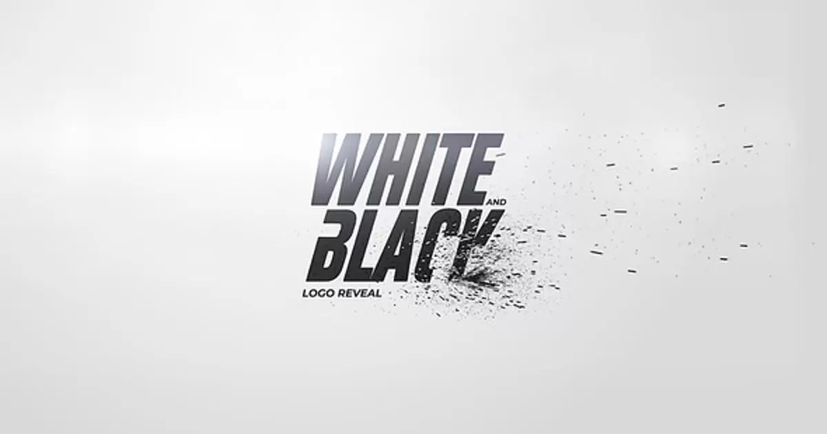 白色和黑色徽标飘散logo显示AE模版White And Black Logo Reveal插图