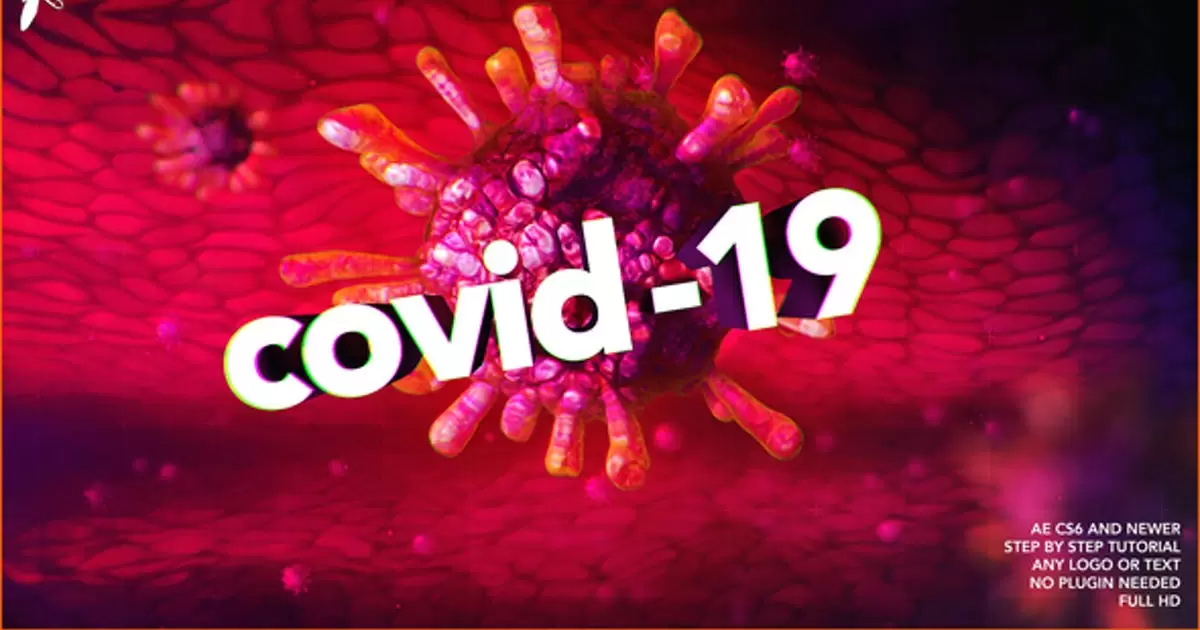 新型冠状病毒肺炎logo标志AE模版Covid-19 Logo插图