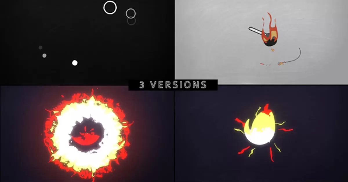 着火的二维元素魔方标志 AE模版Minimal Logo – Idea on Fire插图