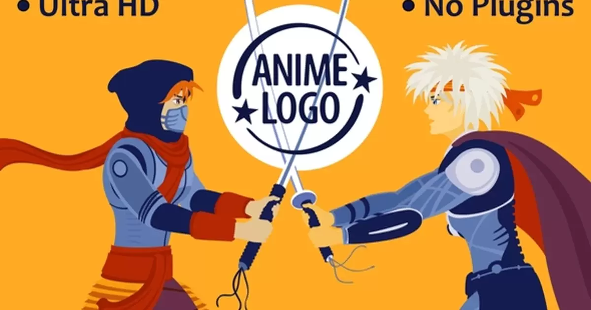 卡通动画动漫打斗片头logo标志AE模版Anime Logo插图