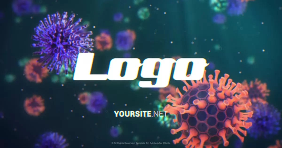 细菌病毒logo标志揭示AE模版Bacteria Logo Reveal插图