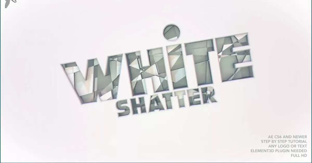 白色碎裂文字logo标志AE模版White Shatter Logo插图