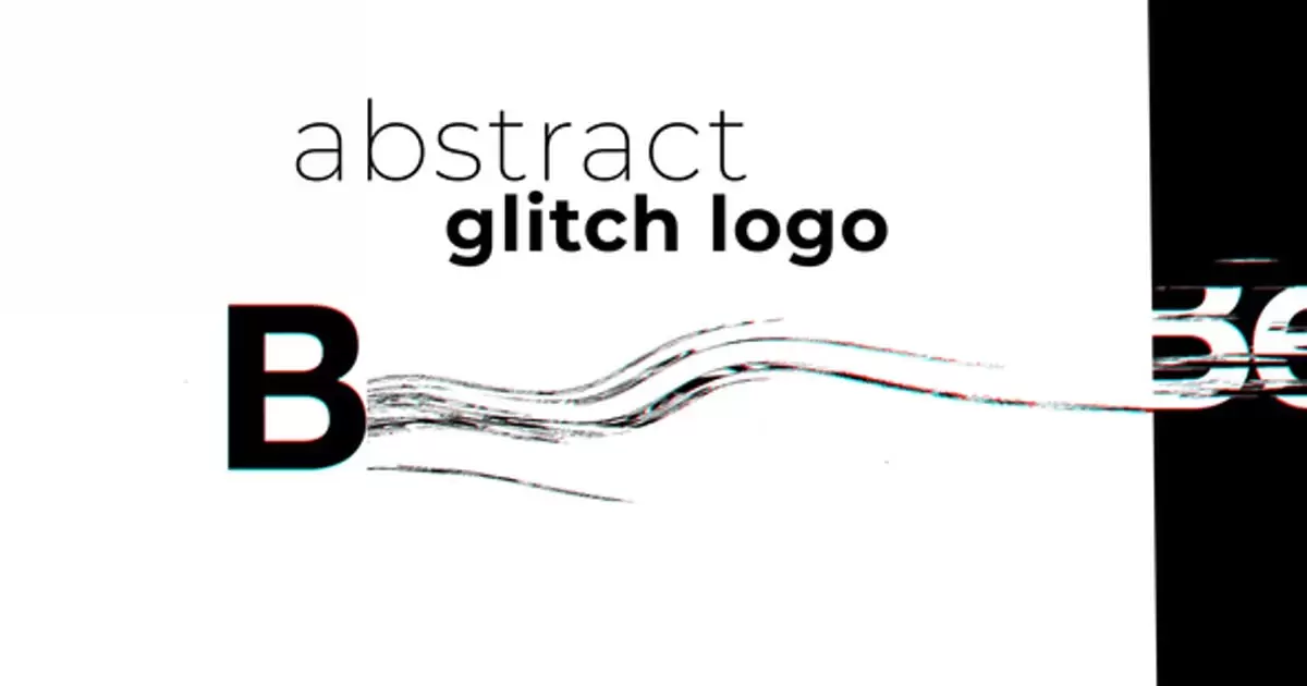 抽象艺术文字动画logo标志AE模版Abstract Glitch Logo插图