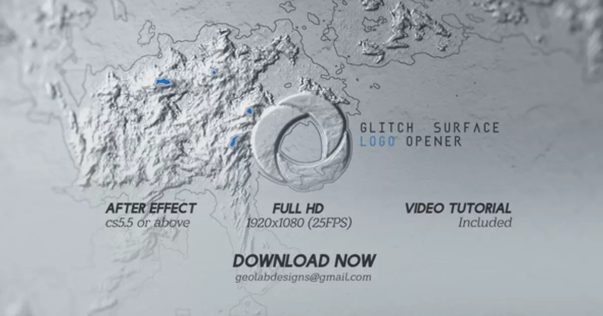 表面压花凹凸纹理logo标志AE模版Glitch Surface Logo Opener插图 表面压花凹凸纹理logo标志AE模版Glitch Surface Logo Opener插图