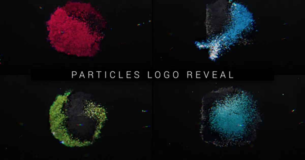 粉末破碎logo粒子标志揭示AE模版Particles Logo Reveal