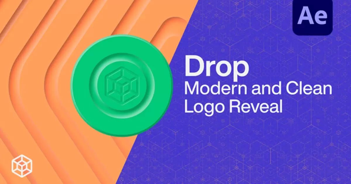 现代和干净的logo标志揭示AE模版Drop – Modern and Clean Logo Reveal插图