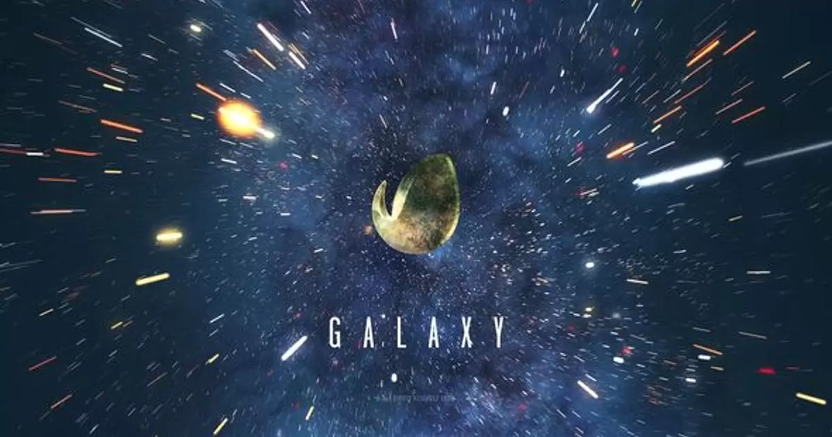 银河宇宙空间标志揭示AE模版Galaxy Space Logo Reveal