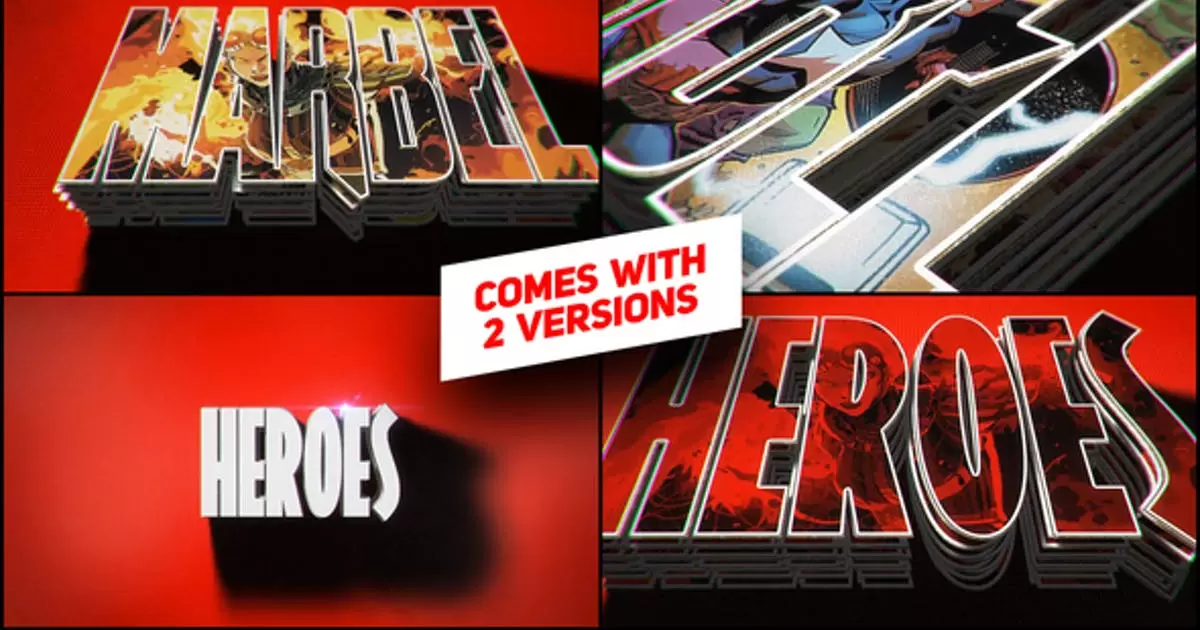 漫威超级英雄片头logo标志介绍AE模版Heroes Logo Intro插图