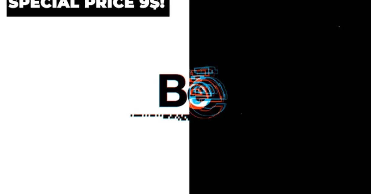 抽象毛刺标志logo揭示AE模版Abstract Glitch Logo Reveal插图