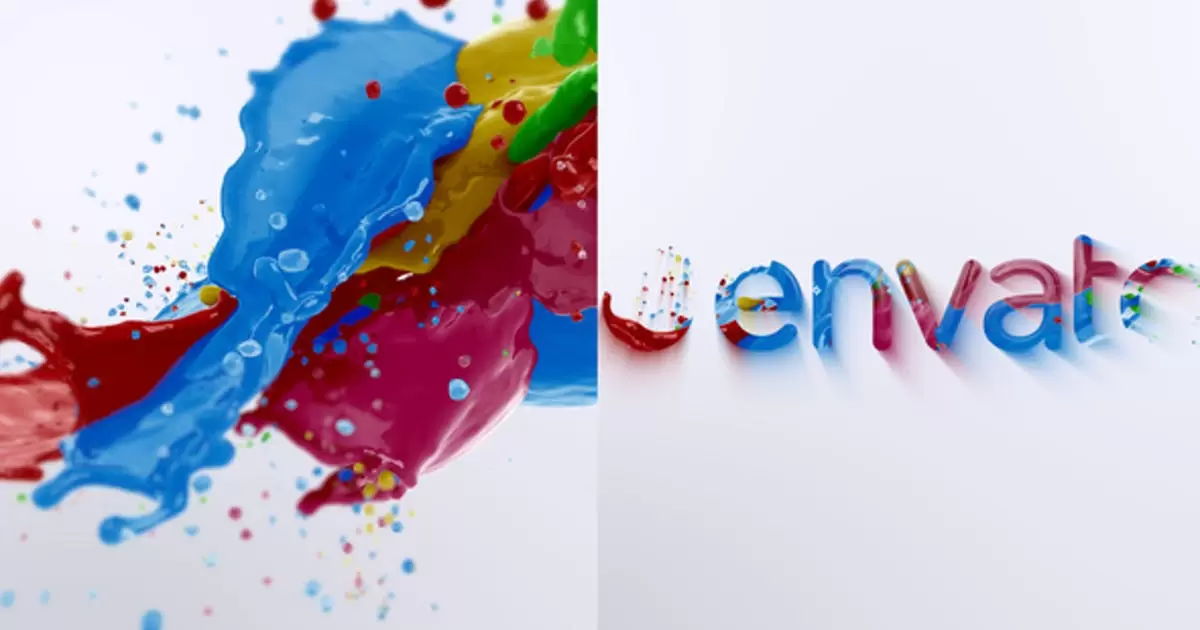 液体油漆飞溅logo标志2AE模版Liquid Paint Splash Logo 2插图