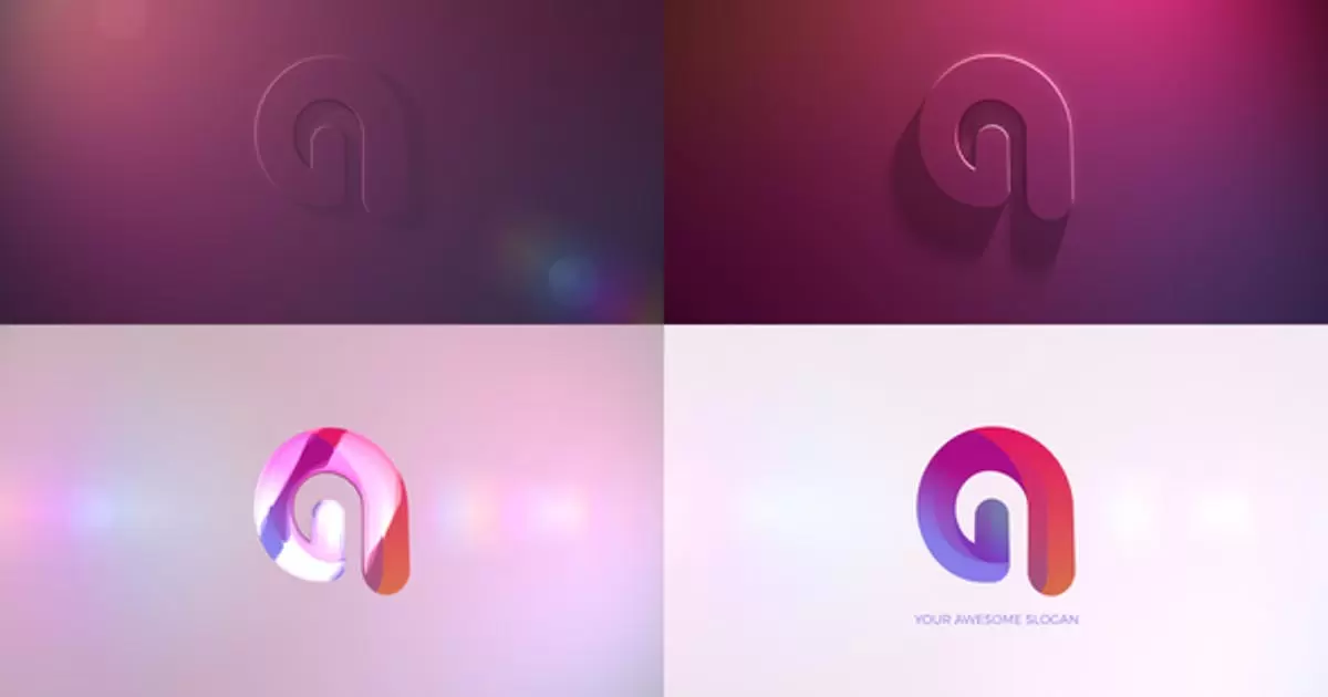 环境光效粉色logo标志AE模版Ambient Light Logo插图