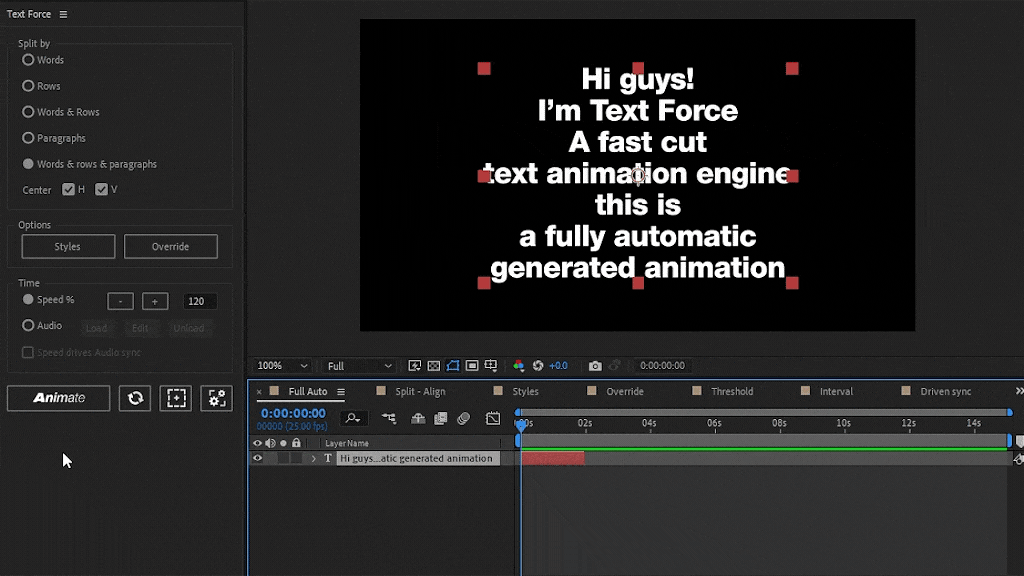 AE脚本-Text Force(根据音频自动生成快闪文字标题动画) v1.1.3 英文版插图1