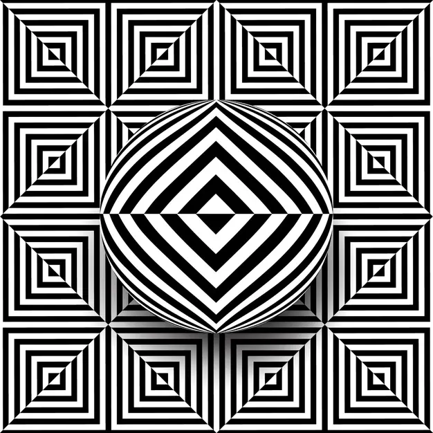 3D几何图形黑白视错觉背景矢量素材[ai,eps]插图