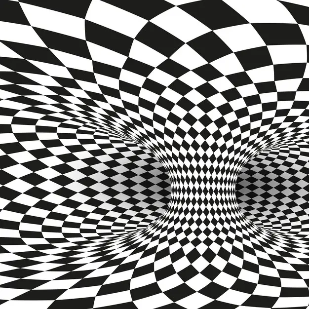 几何正方形黑白视错觉背景矢量素材[eps]插图