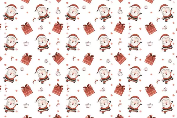 甜蜜的圣诞水彩剪贴画卡通圣诞老人。 (AI,EPS,FIG,JPG,PDF,PNG,PSD,SKETCH,SVG,AFDESIGN)免费下载