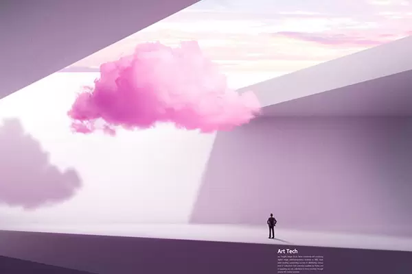 粉色云朵抽象空间背景素材 (psd)免费下载