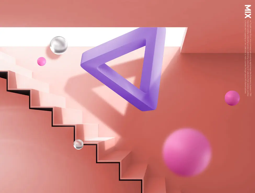 抽象三角形楼梯海报背景素材 (psd)插图