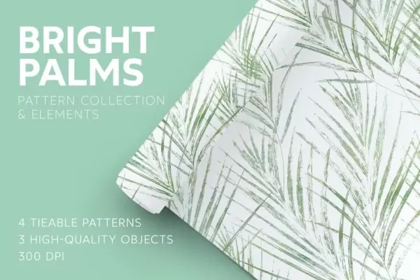 优雅时尚高端清新多用途的棕榈树背景底纹纹理集合免费下载