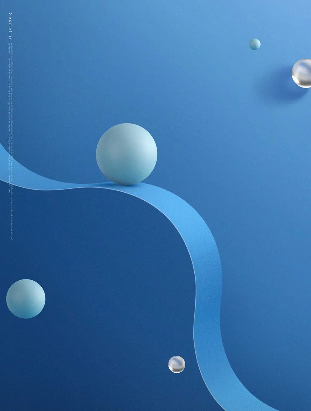 蓝色波浪创意空间海报背景素材 (psd)插图
