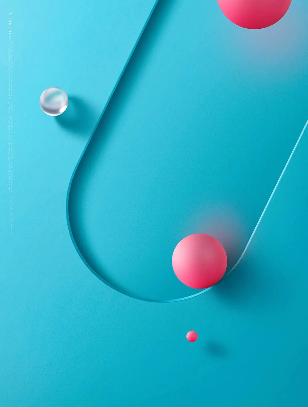 圆球元素简约蓝色空间海报背景素材 (psd)插图