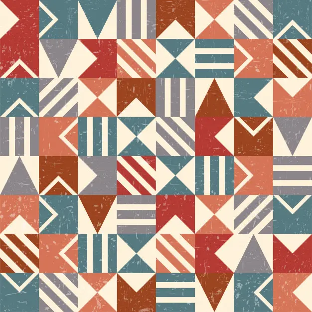 Grunge粗糙风格几何背景&无缝图案素材[eps]插图