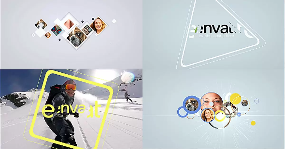 马赛克智能照片logo标志AE视频模版Universal Smart SlideShow LogoReveal