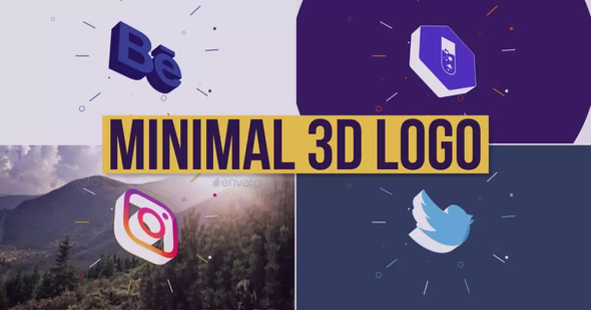 最小3d徽标显示AE视频模版Minimal 3d Logo Reveal插图