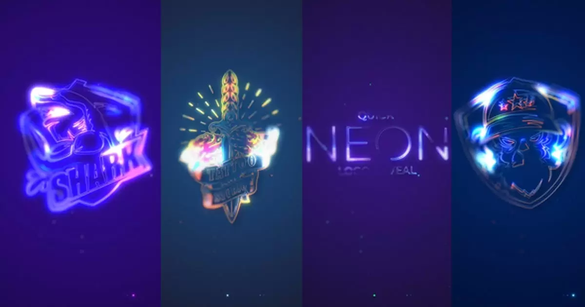 快速霓虹灯logo标志揭示AE视频模版Quick Neon Logo Reveal插图