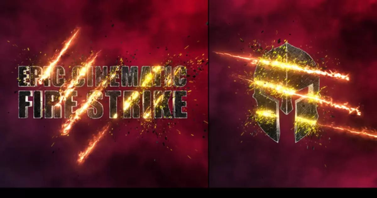 史诗般的电影火焰燃烧logo袭击AE视频模版Epic Cinematic Fire Strike