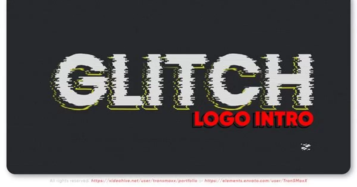 毛刺信号干扰logo标志介绍AE视频模版Glitch Logo Intro插图