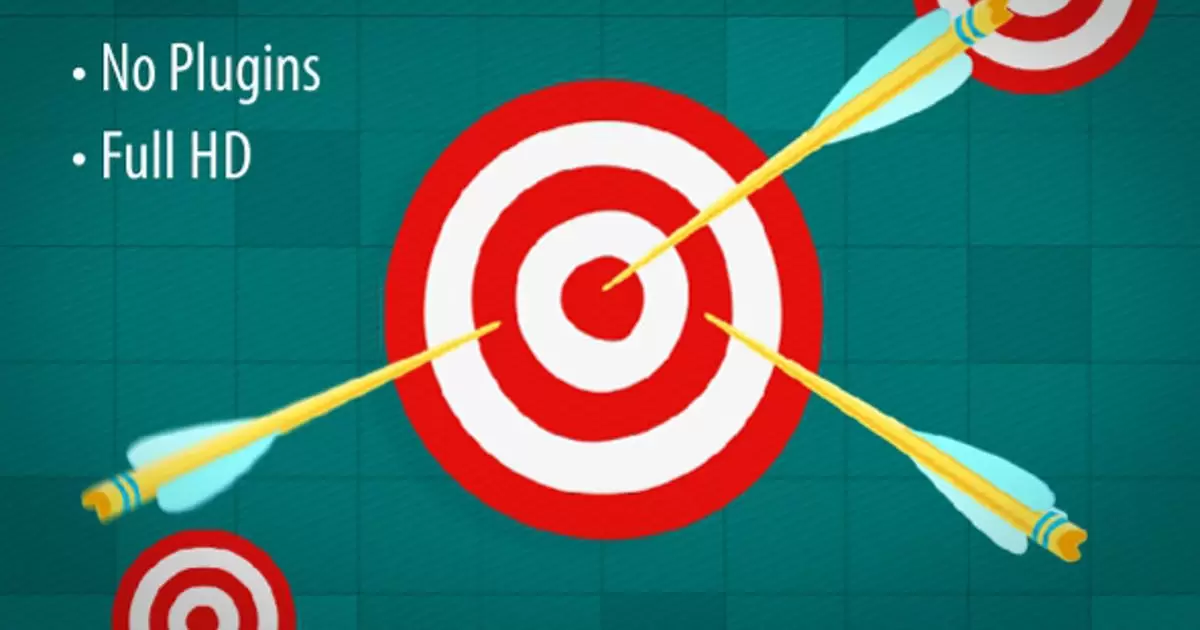 目标红色靶子射箭logo标志AE视频模版Target Intro插图