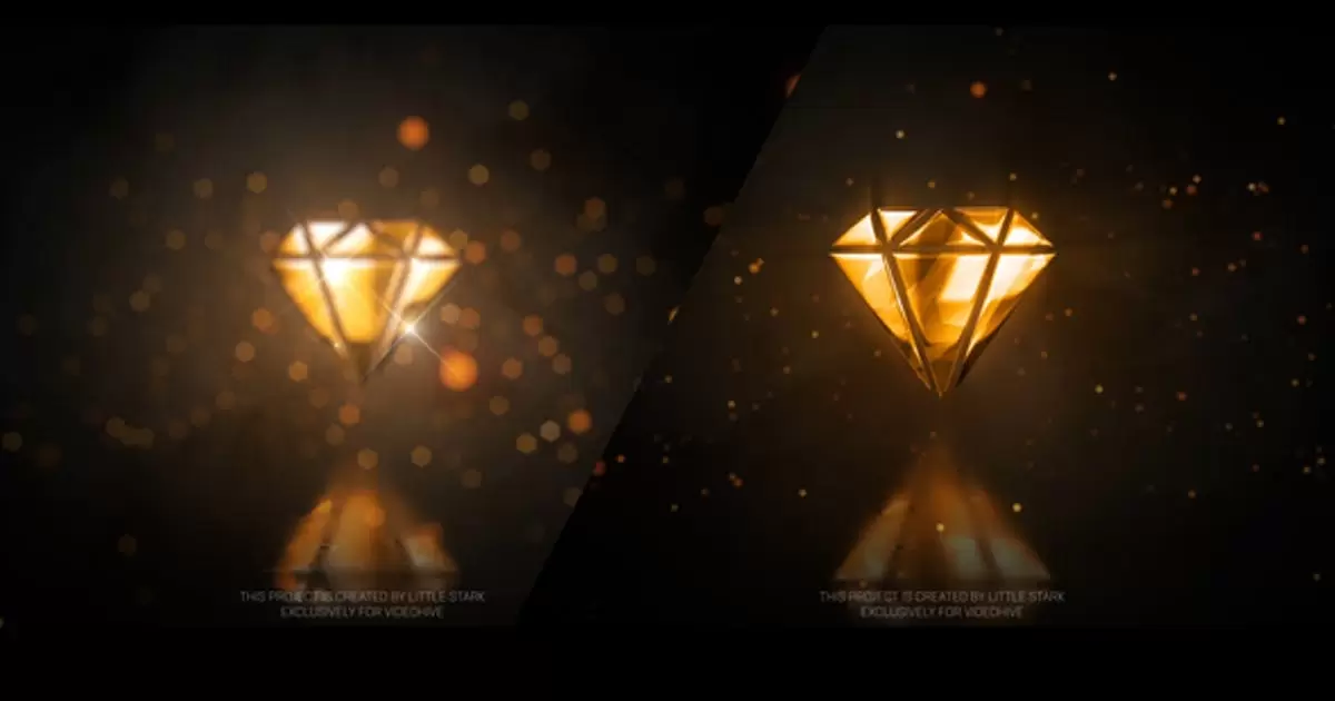 金色光泽钻石logo奢华标志AE视频模版Gold Glossy Luxury Logo