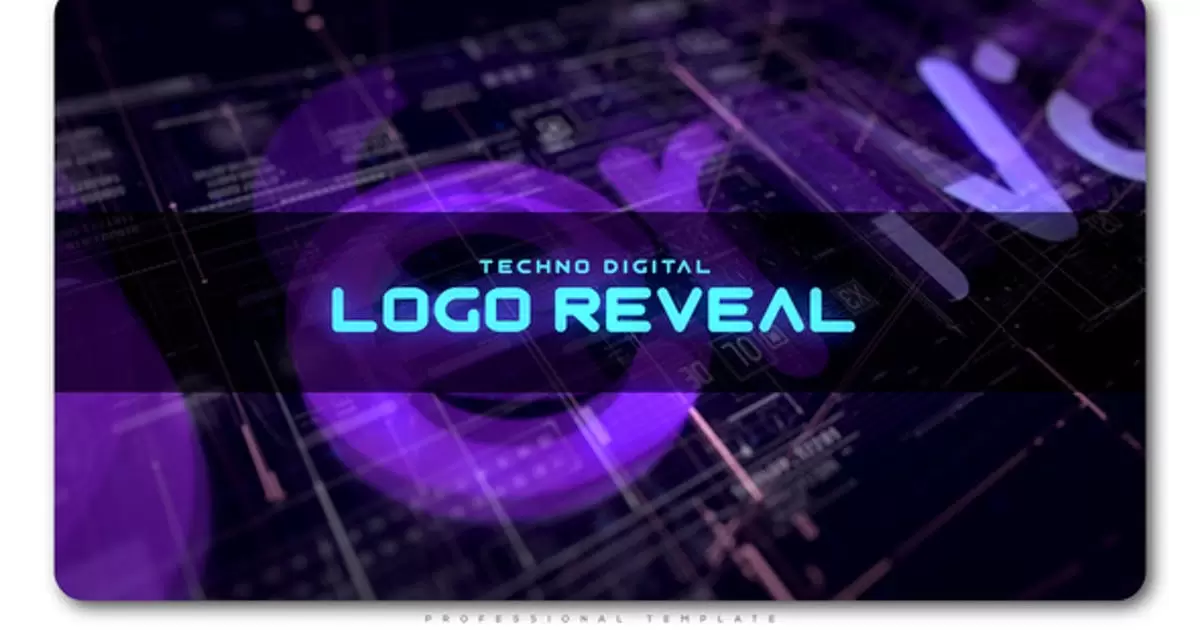 Techno数字徽标logo高科技揭示AE视频模版Techno Digital Logo Reveal插图
