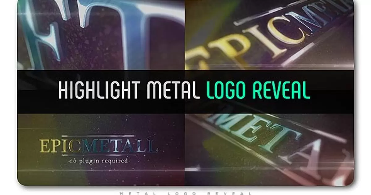 突出显示金属质感logo徽标AE视频模版Highlight Metal Logo Reveal插图
