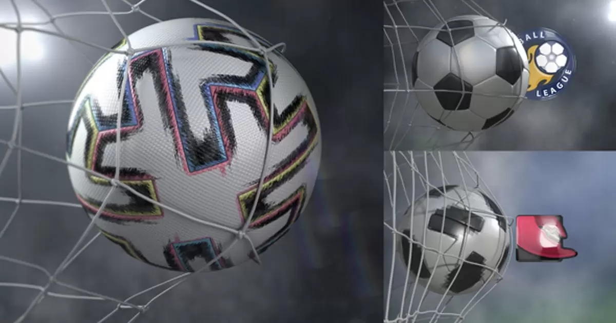 足球球门射门logo标志包AE视频模版Soccer Goal – Logo Pack插图