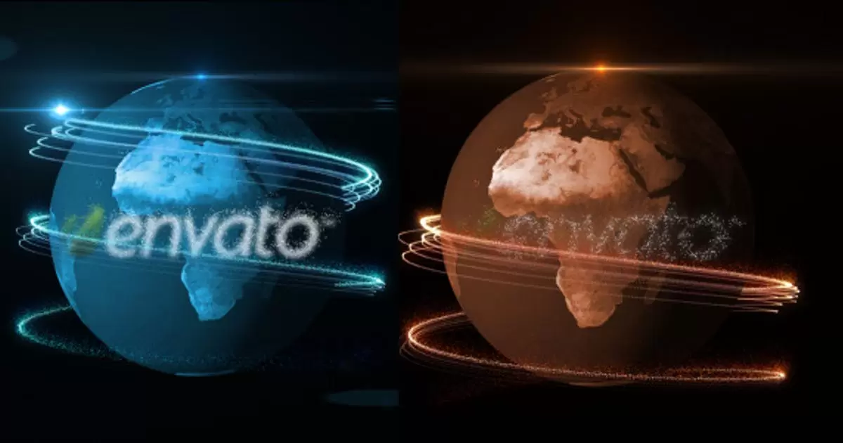 地球科技风环绕logo标志AE视频模版Logo_Earth插图