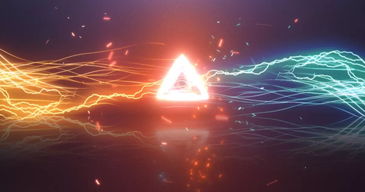 能源中心火焰寒冰汇聚logo标志AE视频模版Energy Centre插图