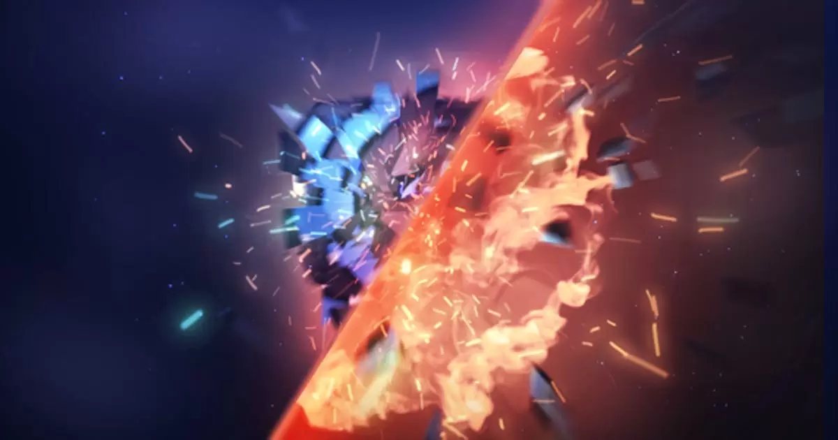 时间断裂冰与火碰撞logo标志AE视频模版Time Fracture插图