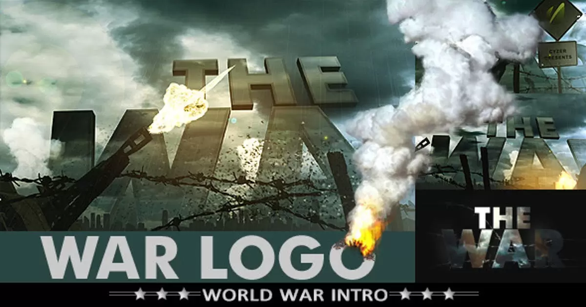 战争标志-现实军事片头文字logo介绍AE视频模版War Logo – Realistic Military Intro插图