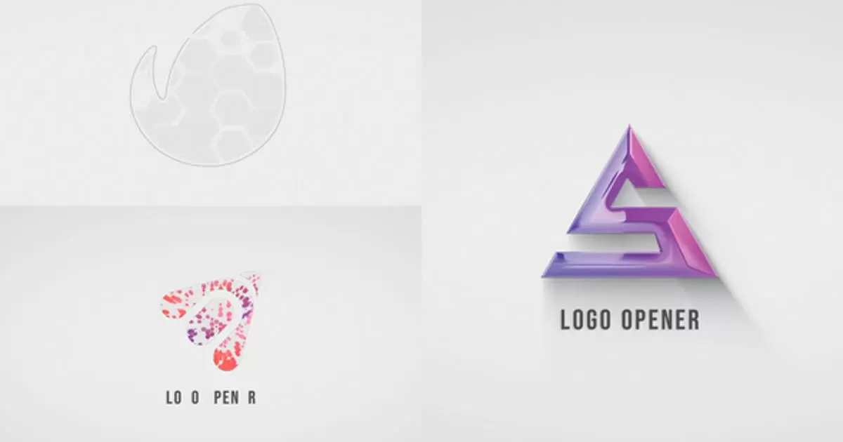 logo标志简单白色开启器AE视频模版Logo Opener插图