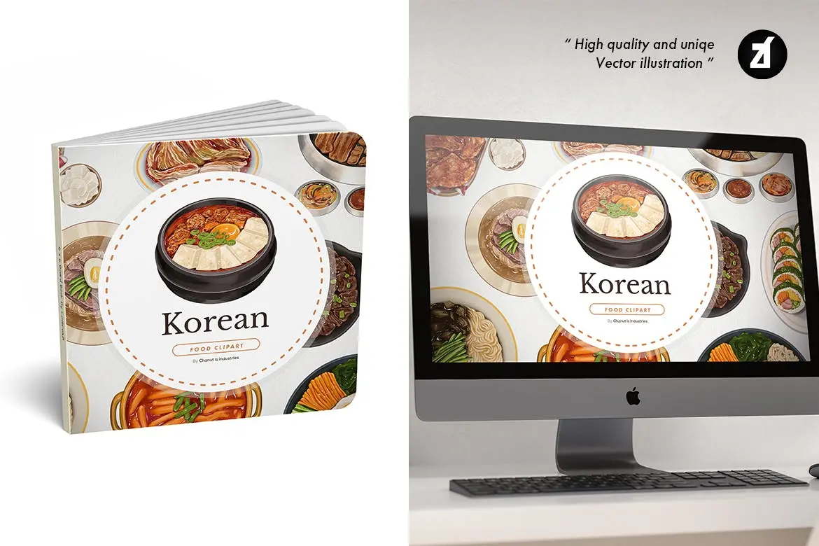 时尚高端手绘韩国食品插画背景底纹纹理集合插图2